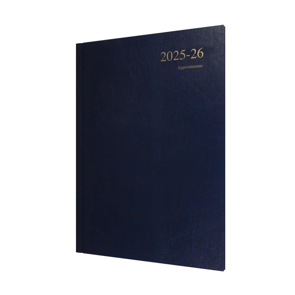 Essentials A4 Week to View with Appointments Mid/Academic Year Diary Planner 2025 2026 Dark Blue Business Diaries