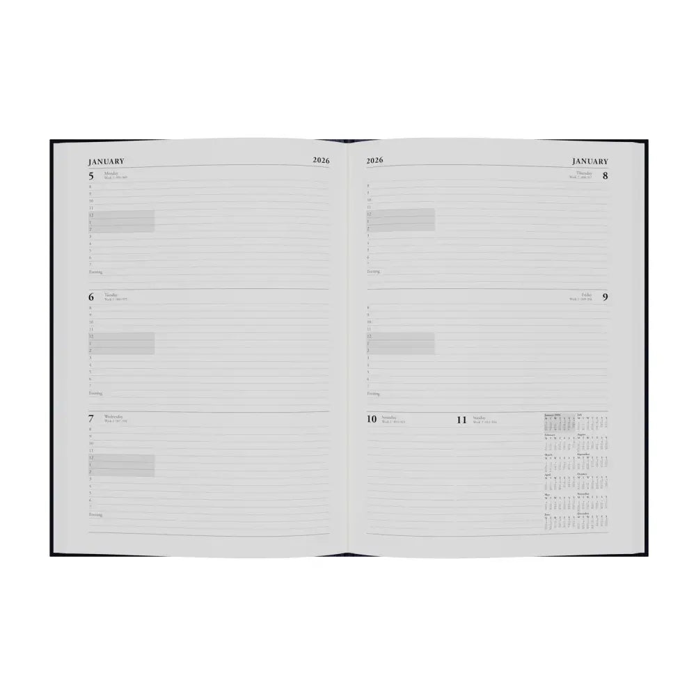 Essentials A4 Week to View with Appointments Mid/Academic Year Diary Planner 2025 2026 Business Diaries