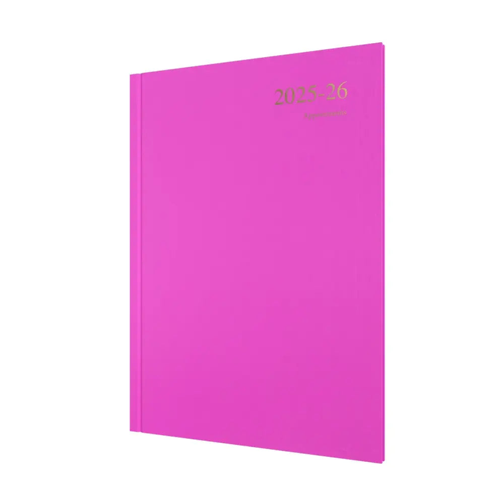 Essentials A4 Week to View with Appointments Mid/Academic Year Diary Planner 2025 2026 Pink Business Diaries