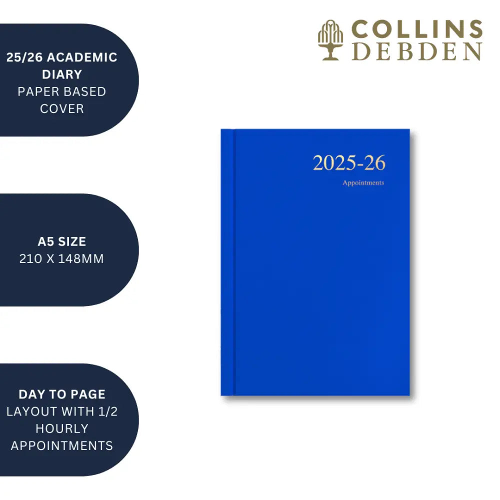 Essentials A5 Day to Page with Appointments Mid/Academic Year Diary Planner July 2025 July 2026 Business Diaries
