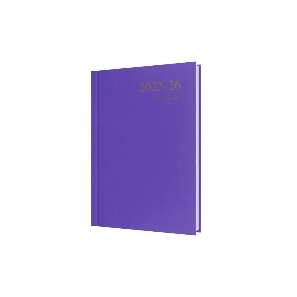 Essentials A5 Day to Page with Appointments Mid/Academic Year Diary Planner July 2025 July 2026 Purple Business Diaries