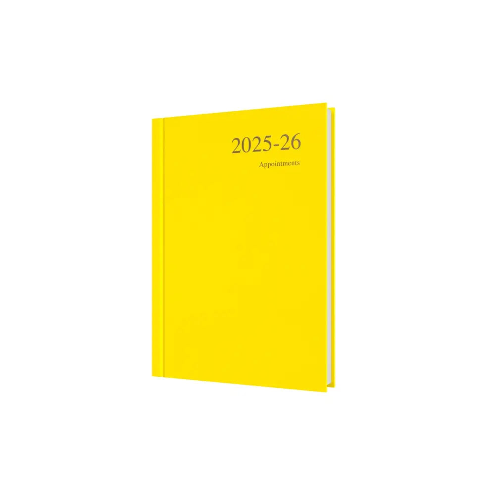 Essentials A5 Day to Page with Appointments Mid/Academic Year Diary Planner July 2025 July 2026 Yellow Business Diaries