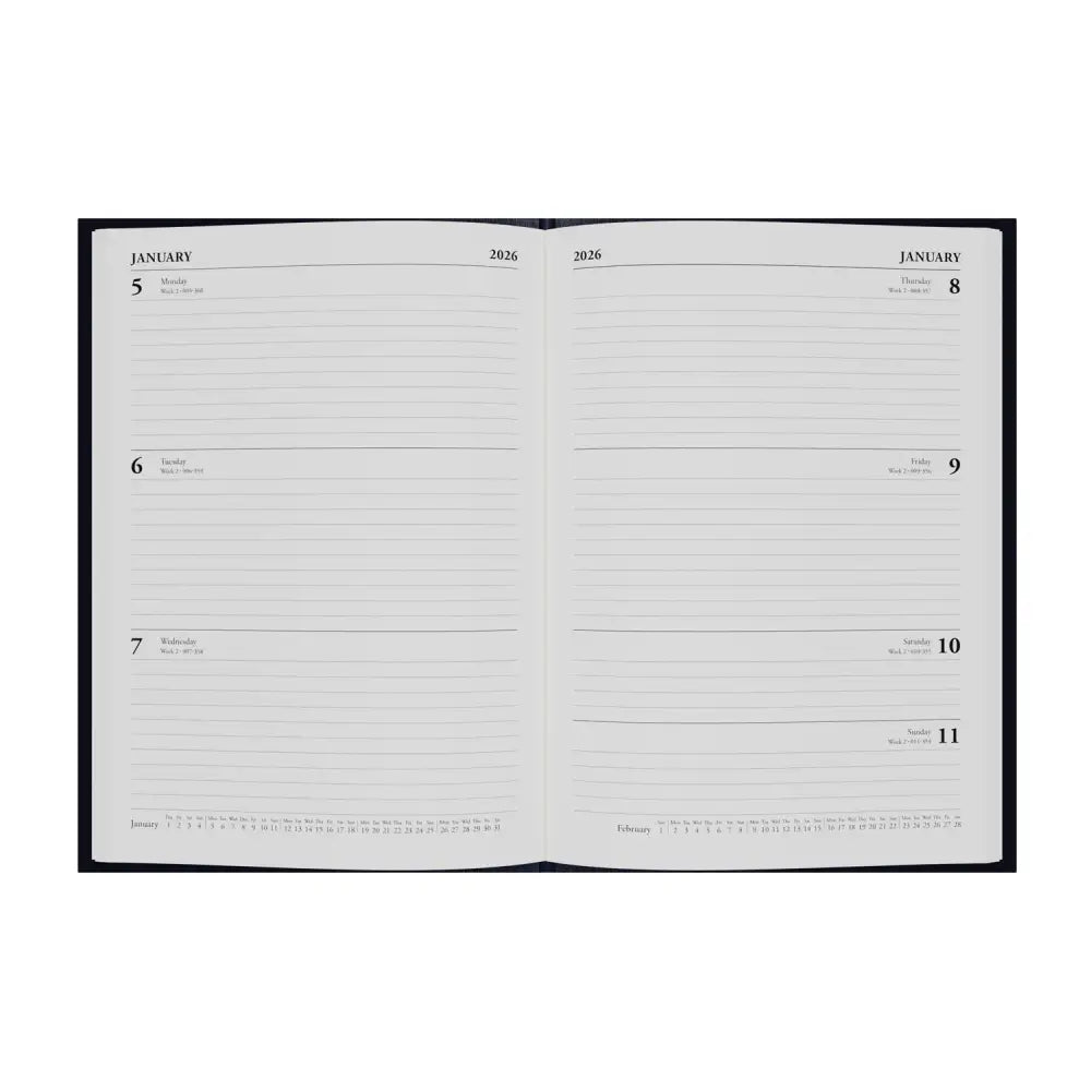 Essentials A5 Week to View with Appointments Mid/Academic Year Diary Planner 2025 2026 Business Diaries