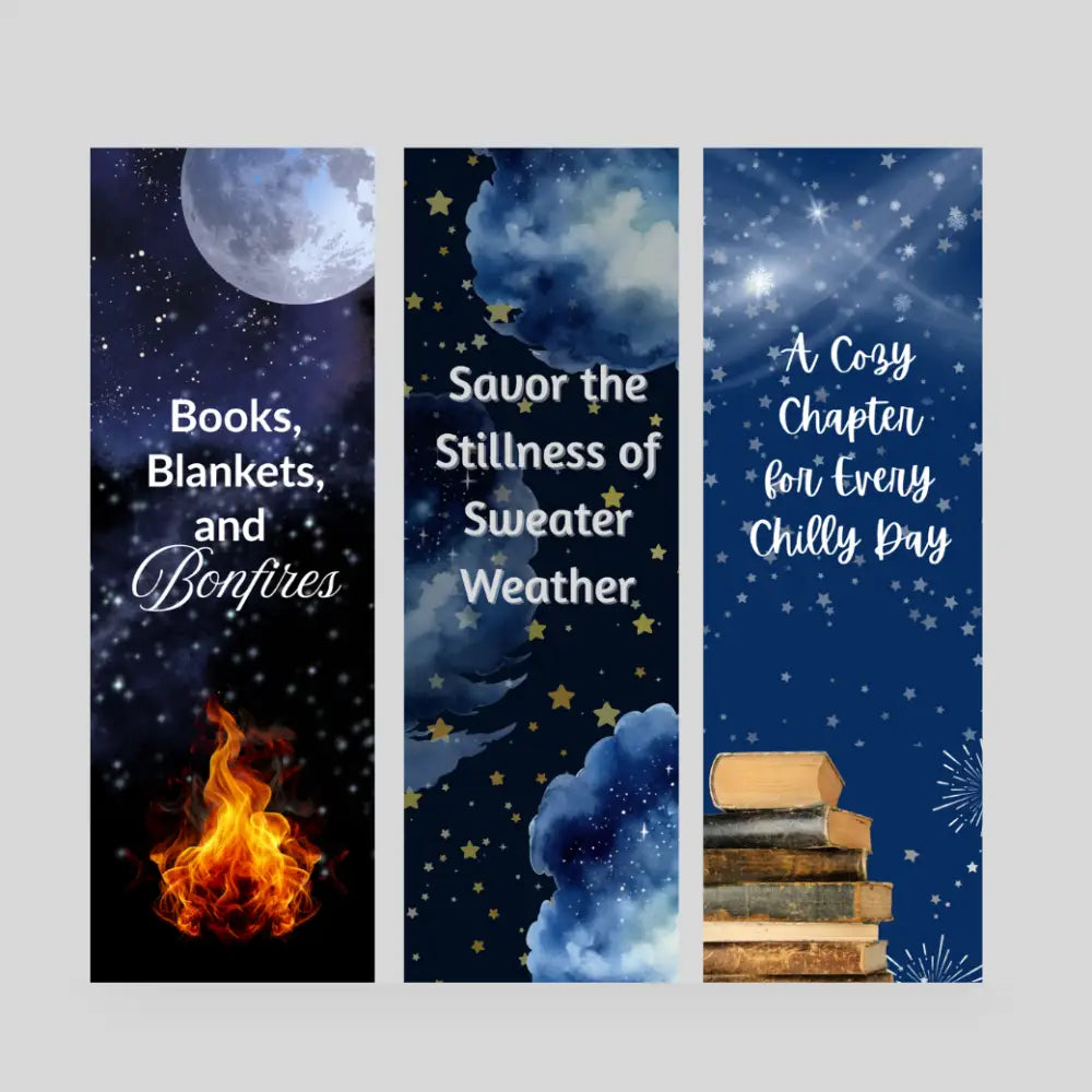 Fall & Cozy Bookmark Bundle – Autumn Inspired 3 Pack for Readers Paper products
