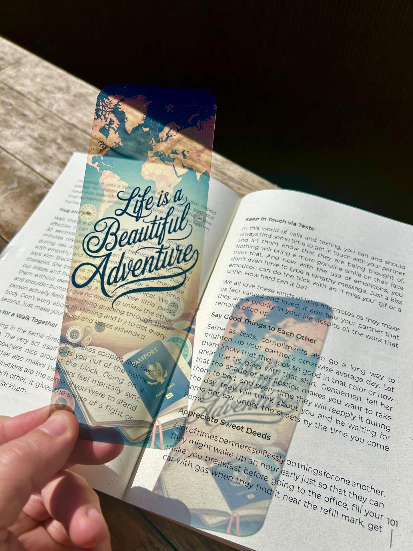 Life Is A Beautiful Adventure Bookmark – Inspirational Travel Gift, Motivational Quote Book Lover Accessory, Wanderlust Reading Keepsake
