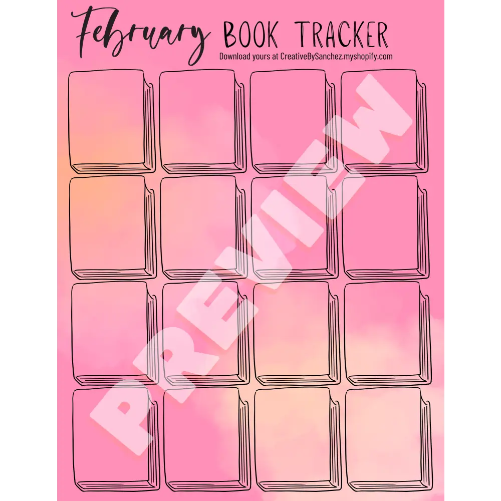 February Book Trackers - 16 Books - Book Tracker