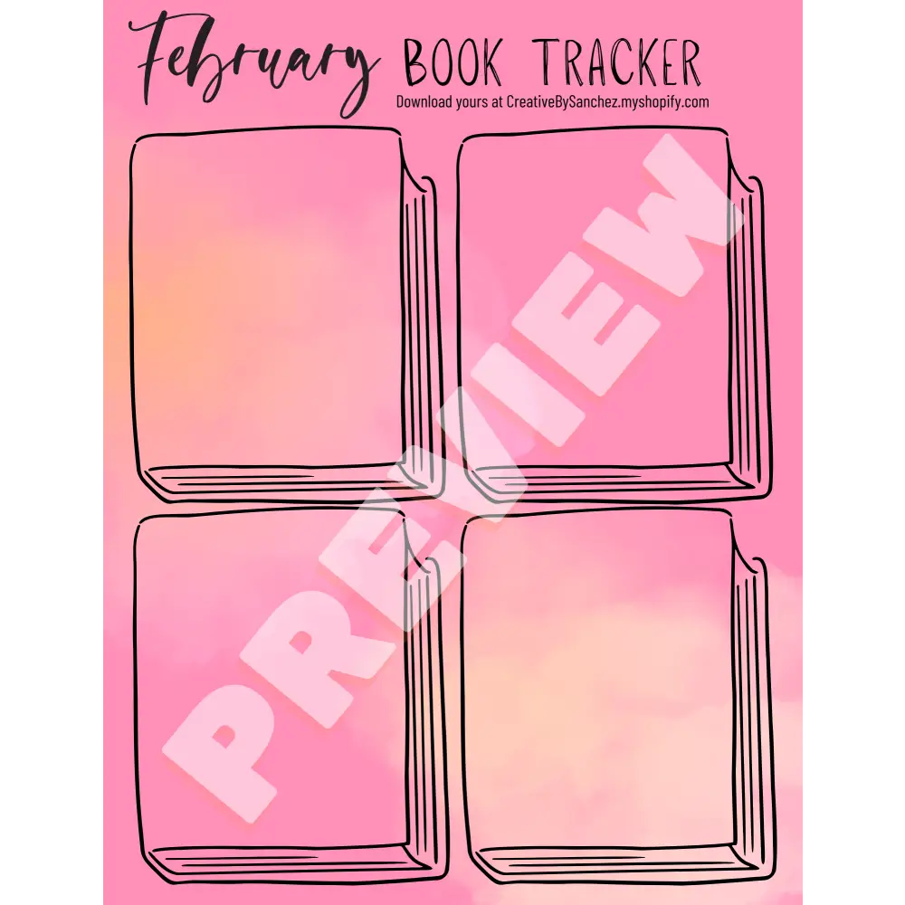 February Book Trackers - 4 Books - Book Tracker