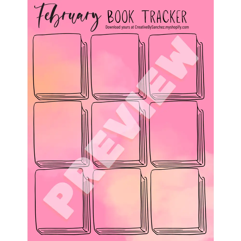February Book Trackers - 9 Books - Book Tracker