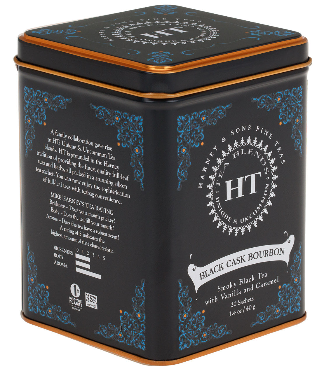 Bourbon de barril negro, HT, lata de 20 sobres