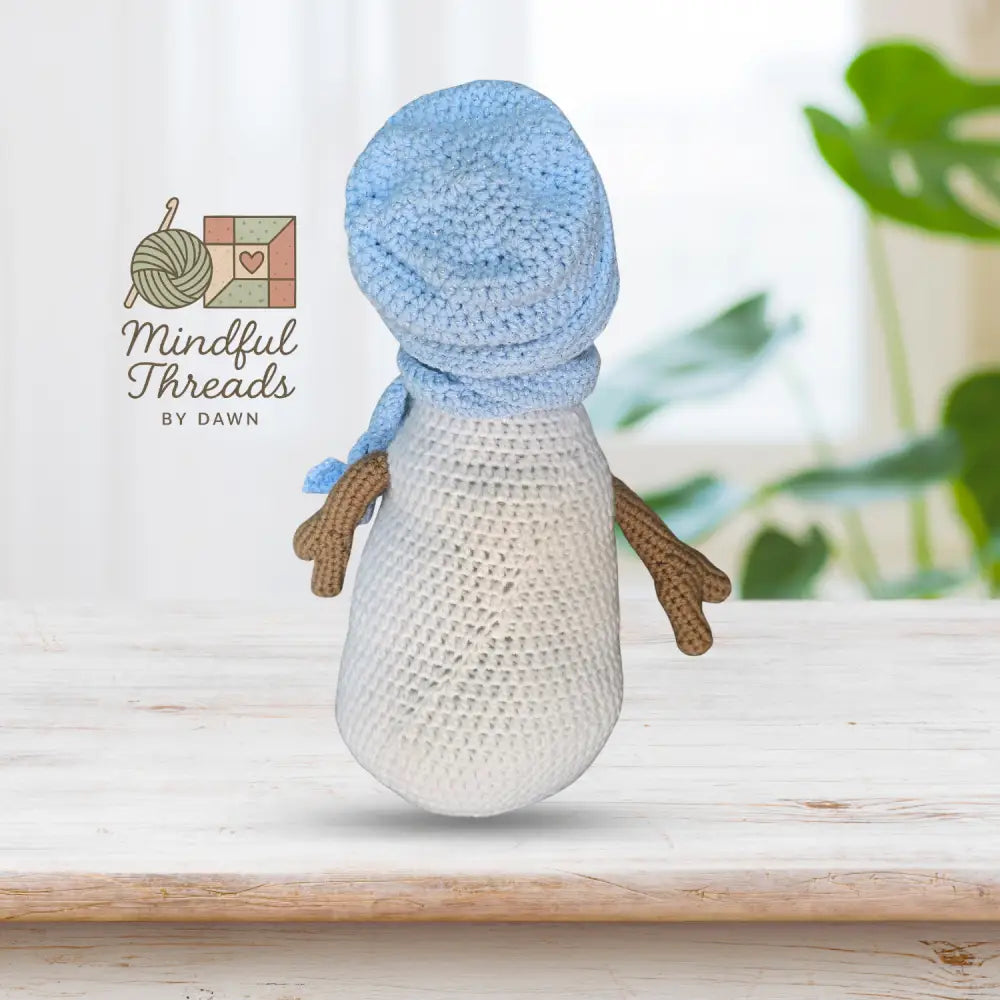 Handmade Snowman Plush – Blue Winter Edition - Crochet Plush