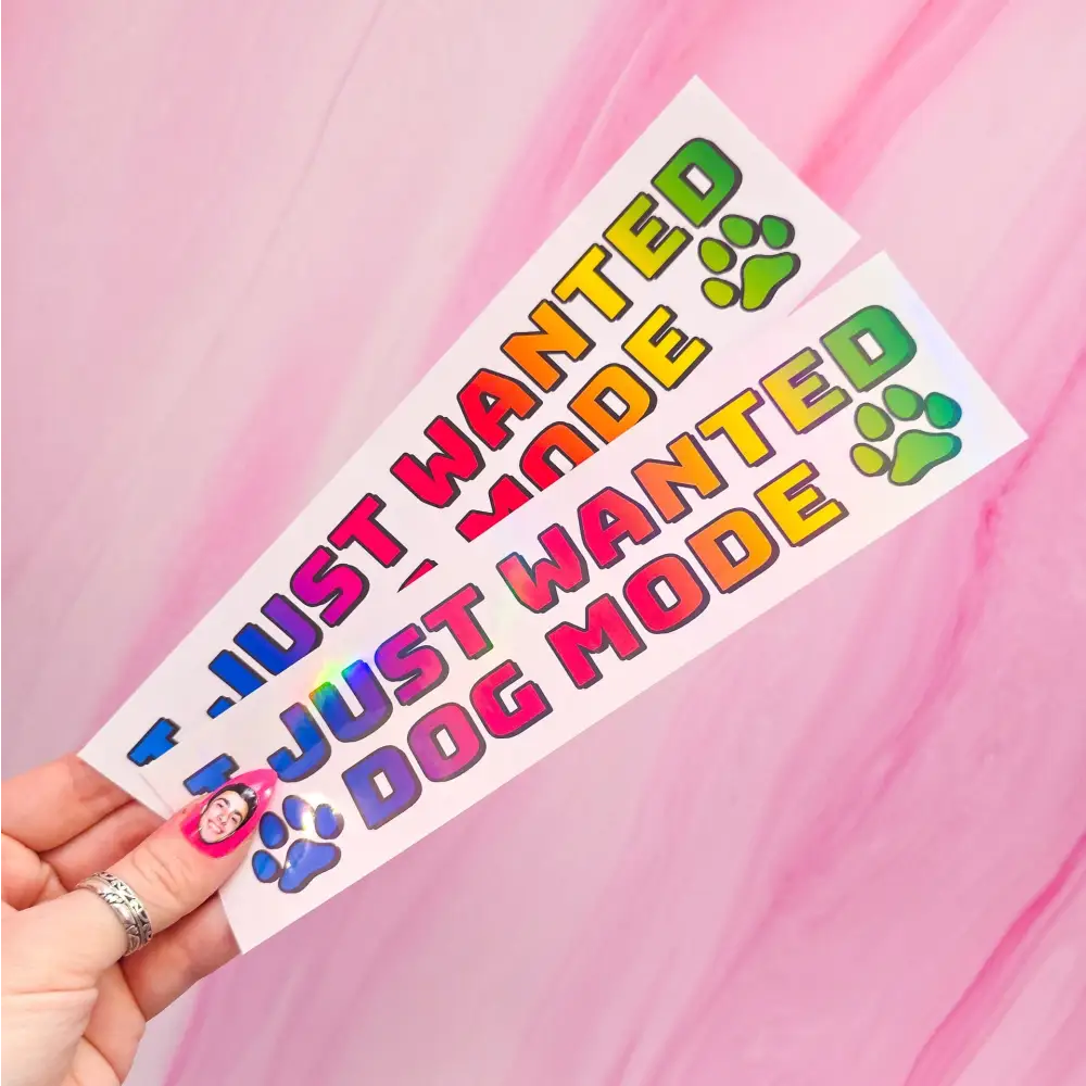 ’I just wanted dog mode’ bumper sticker 7.9 x 2 in. Bumper Stickers