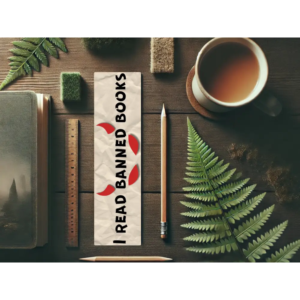 I Read Banned Books Bookmark Sturdy Laminated Bookmark with Bold Design for Book Lovers and Librarians Perfect Gift