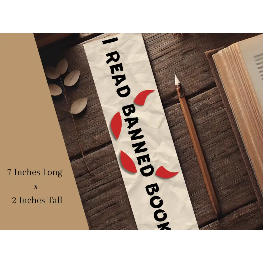 I Read Banned Books Bookmark Sturdy Laminated Bookmark with Bold Design for Book Lovers and Librarians Perfect Gift