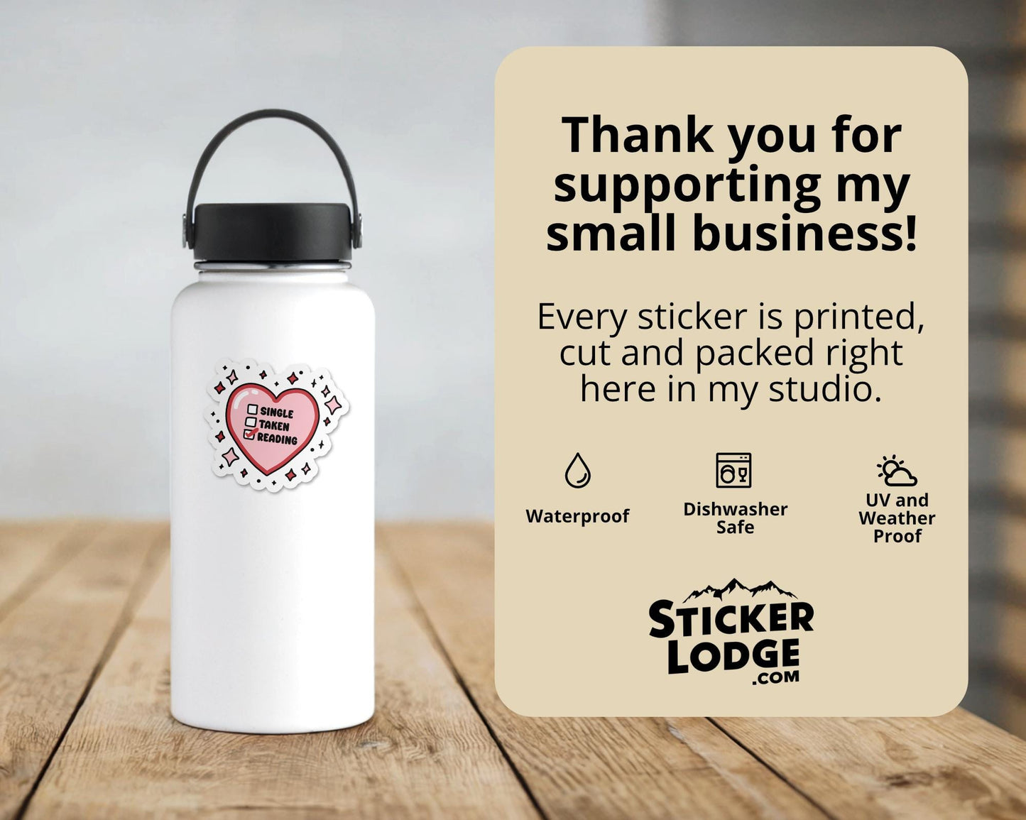 Single Taken Reading Vinyl Sticker