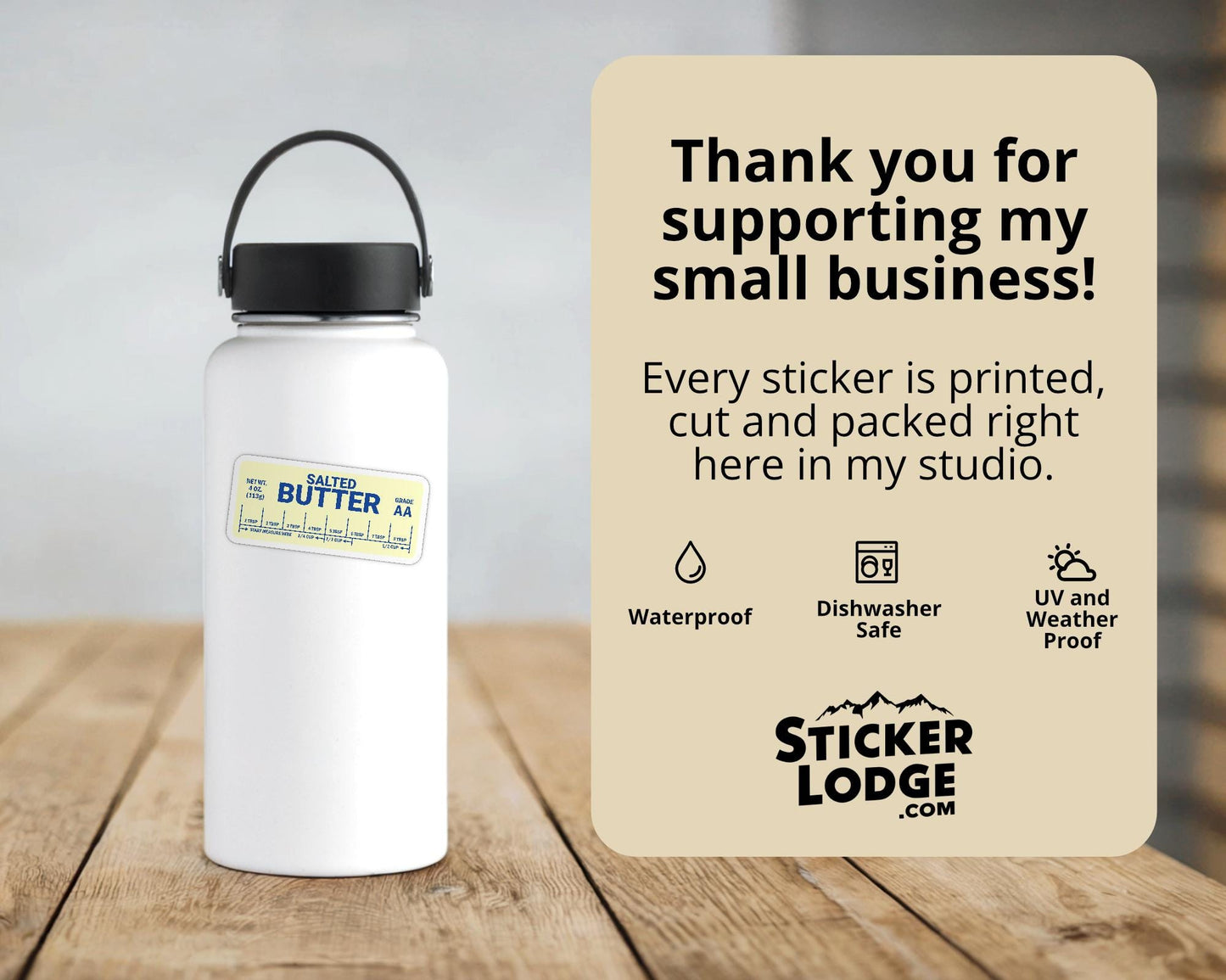 Salted Butter Vinyl Sticker