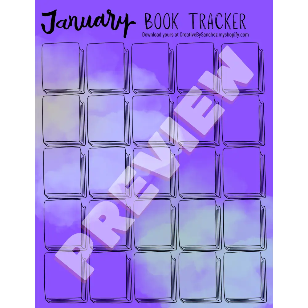 January Book Trackers - 25 Books - Book Tracker