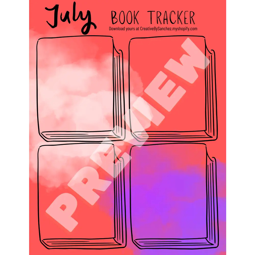 July Book Trackers - 4 Books - Book Tracker