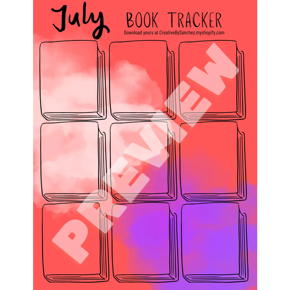 July Book Trackers - 9 Books - Book Tracker