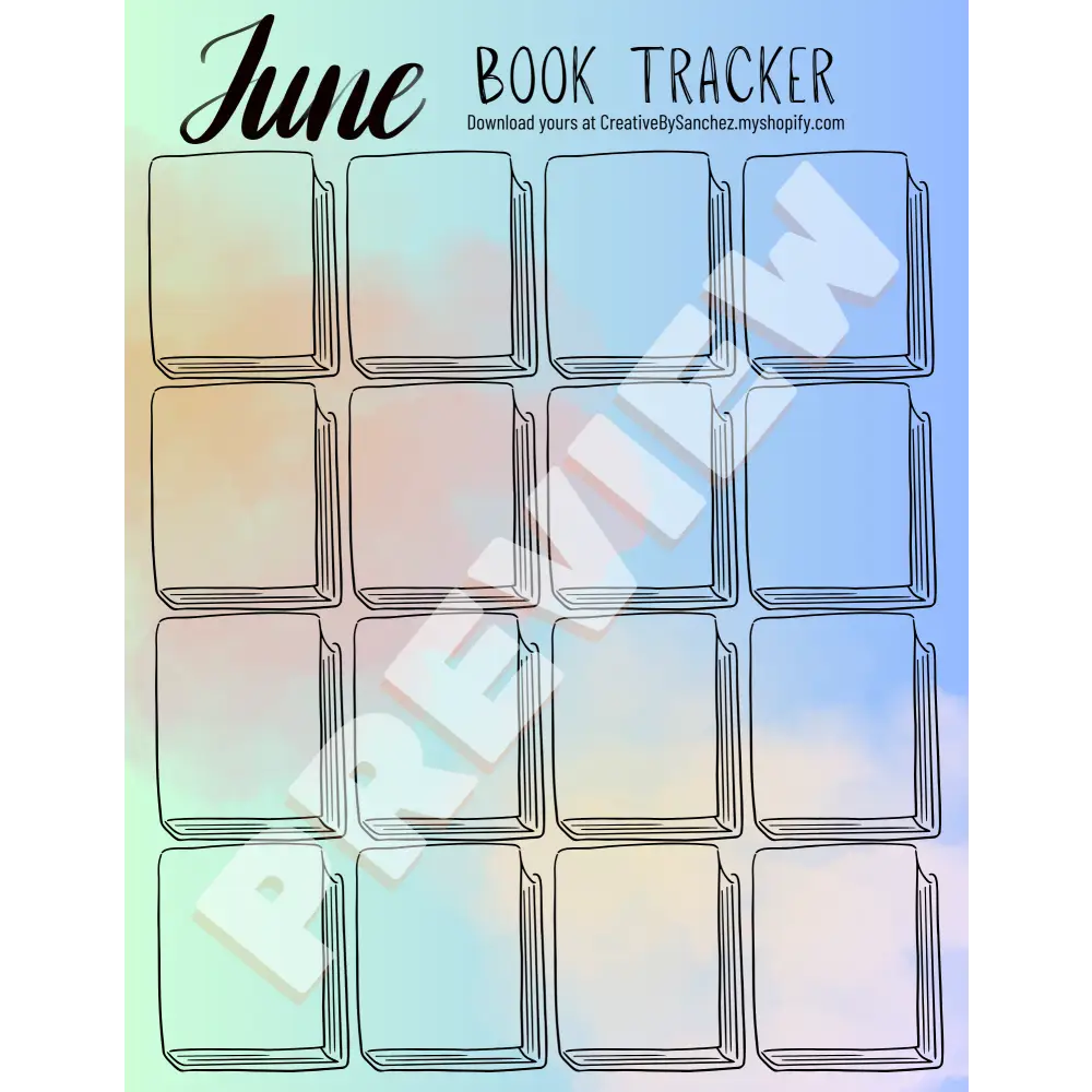 June Book Trackers - 16 Books - Book Tracker