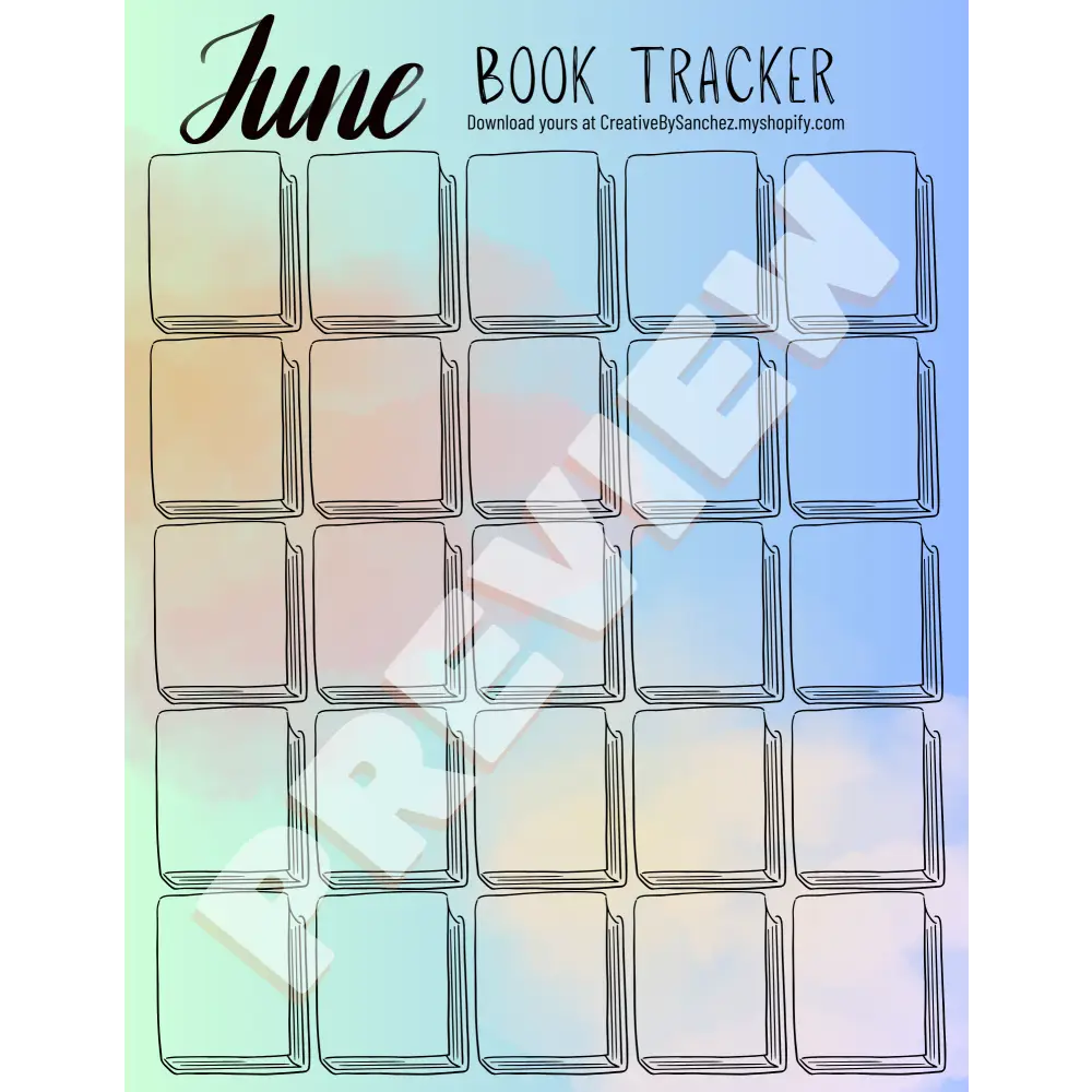 June Book Trackers - 25 Books - Book Tracker