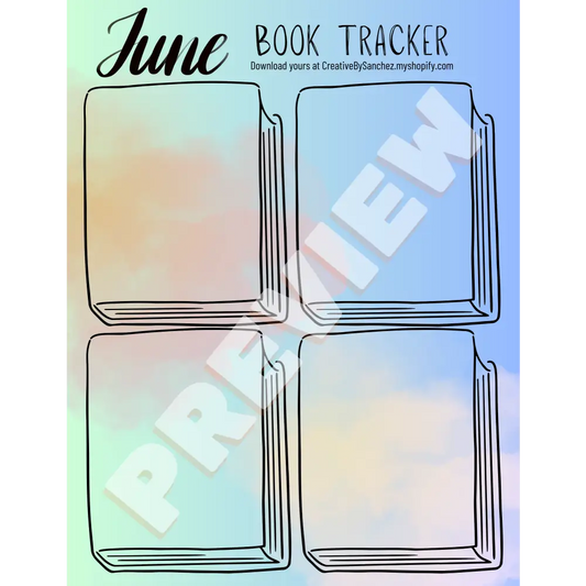 June Book Trackers - 4 Books - Book Tracker