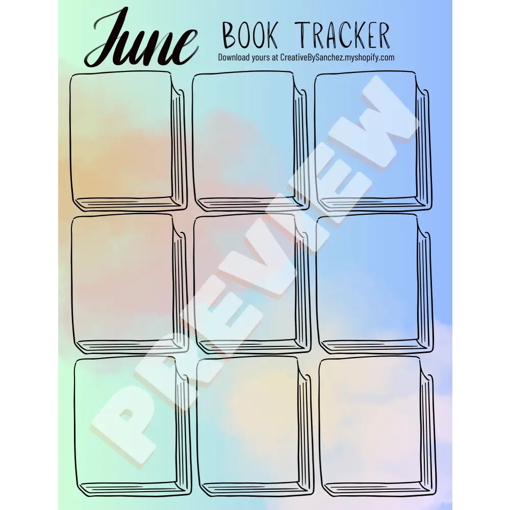June Book Trackers - 9 Books - Book Tracker