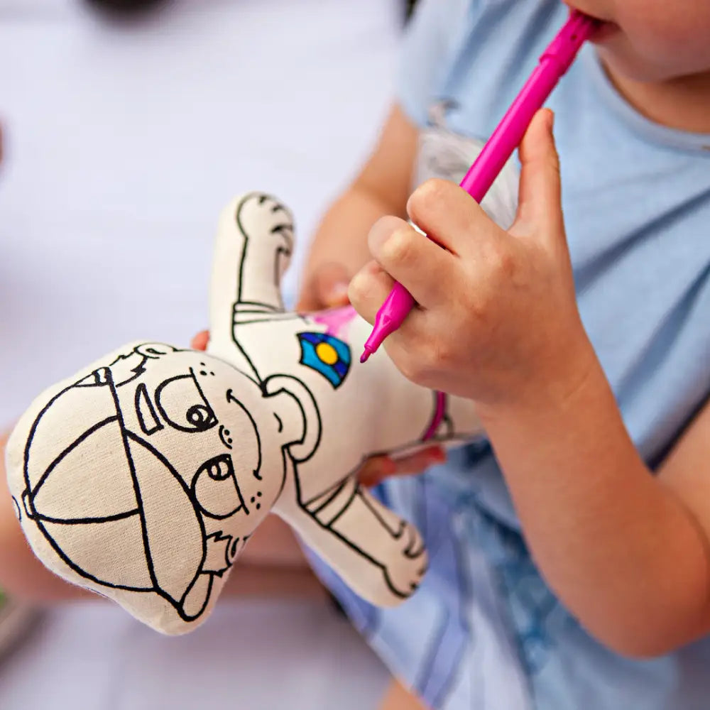 Kiboo Kids: Boy with Cap Colorable and Washable Doll for Creative Play Color and Play Doll