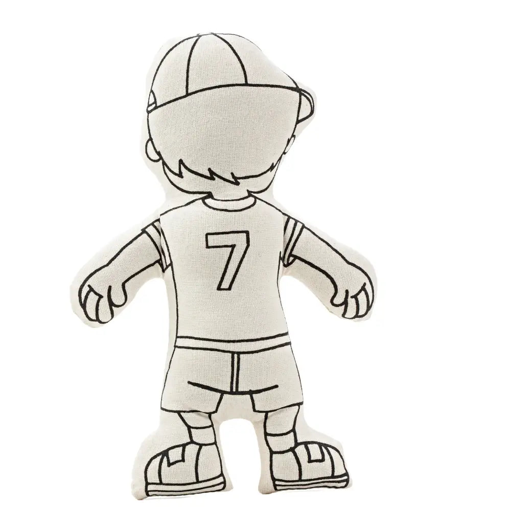 Kiboo Kids: Boy with Cap Colorable and Washable Doll for Creative Play Color and Play Doll