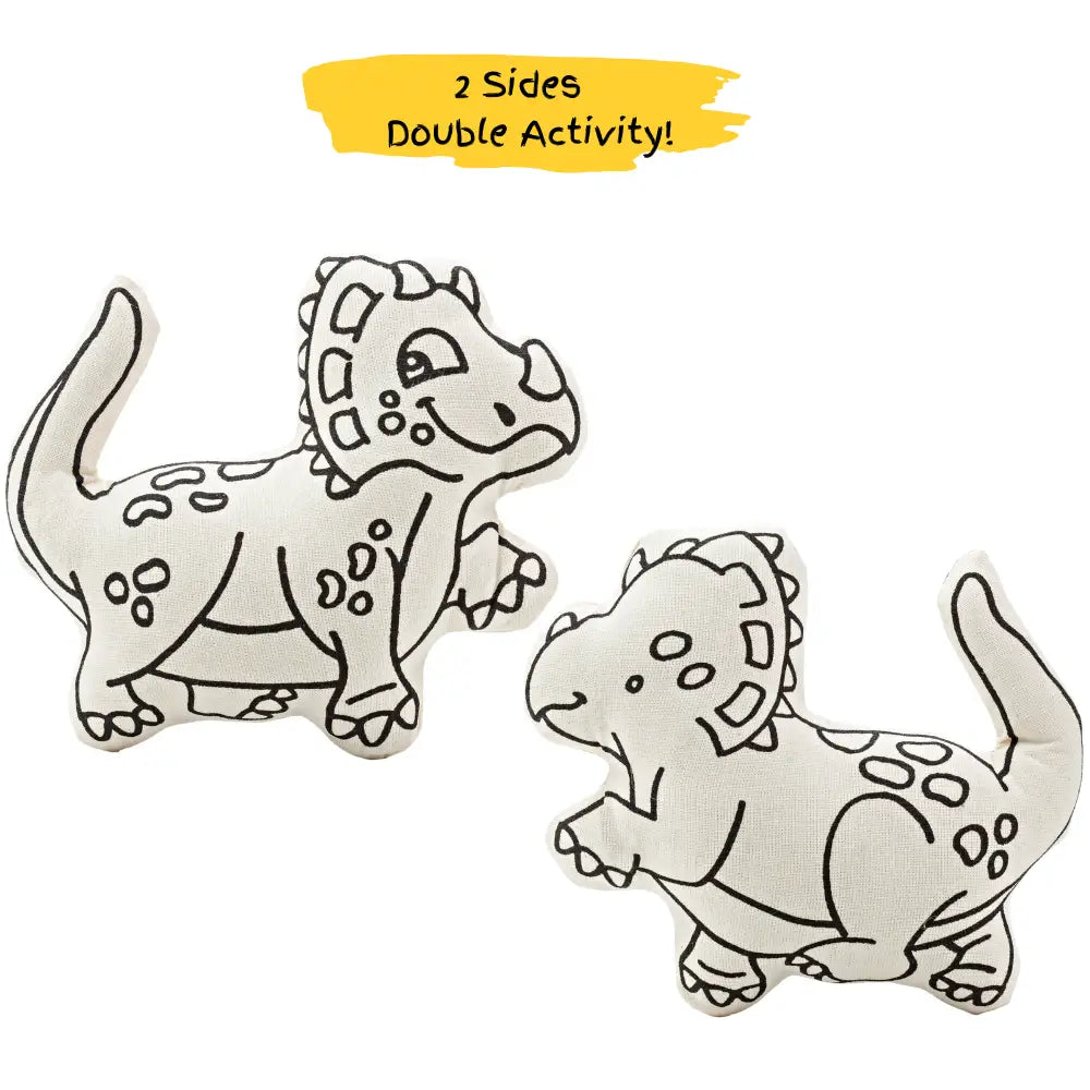 Kiboo Kids: Dinosaurs for Coloring Duo Pack T Rex & Triceratops Washable and Reusable for Creative Play Dinosaur