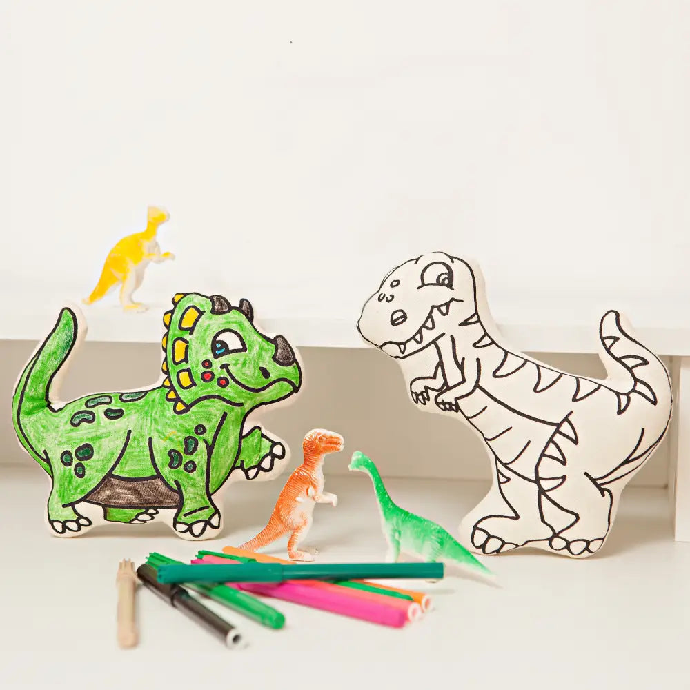 Kiboo Kids: Dinosaurs for Coloring Duo Pack T Rex & Triceratops Washable and Reusable for Creative Play Dinosaur