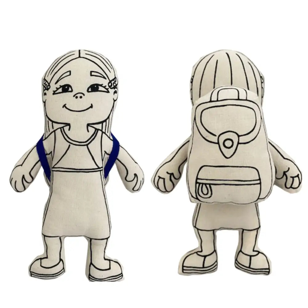 Kiboo Kids: Girl with Long Hair Colorable and Washable Doll for Creative Play Color and Play Doll