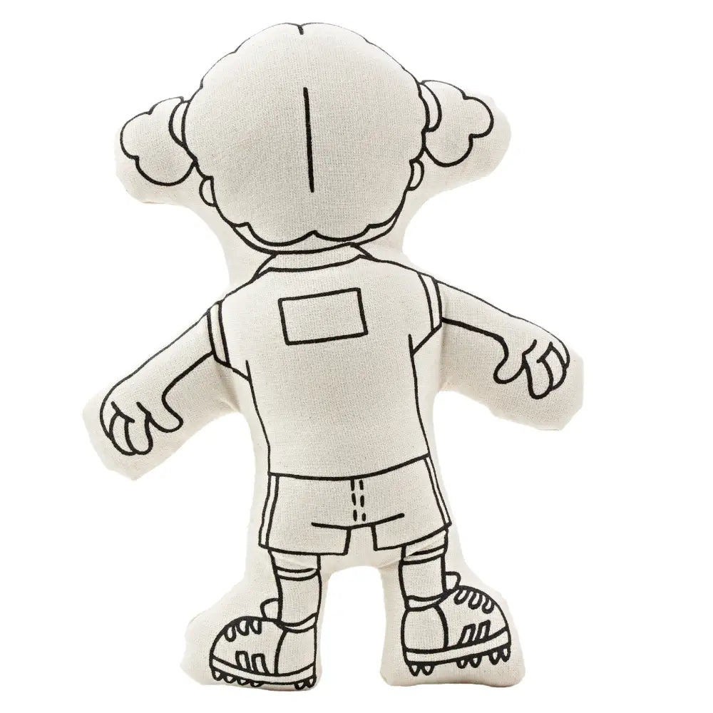 Kiboo Kids Soccer Series: Soccer Girl with Pigtails Doll Colorable and Washable for Creative Play Color and Play Doll