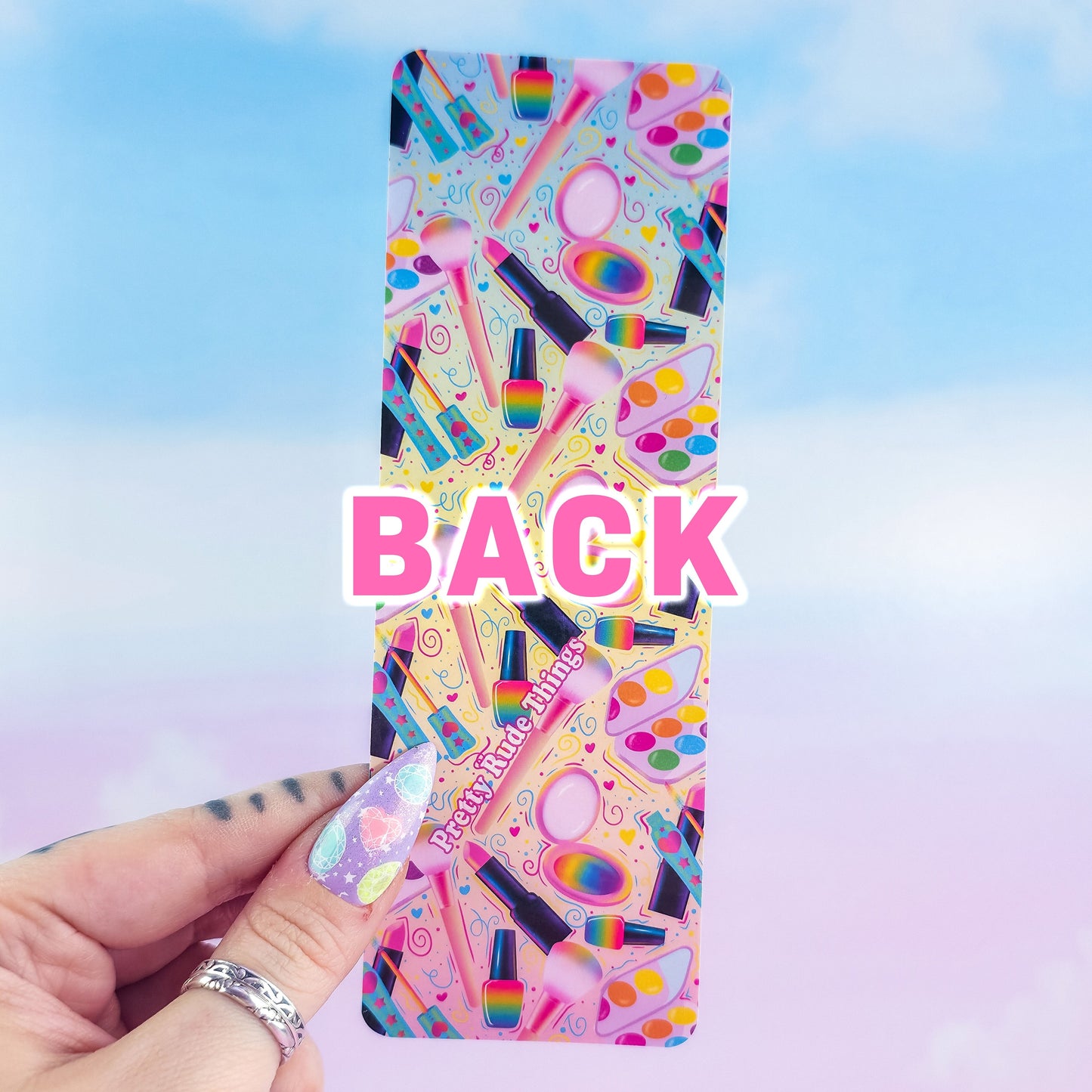 Makeup Holographic Bookmark – Cute Colorful Beauty Bookmark, Book Lover Gift