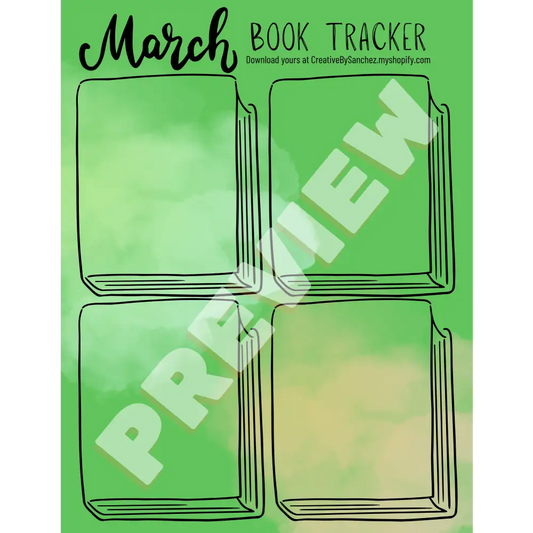 March Book Trackers - 4 Books - Book Tracker