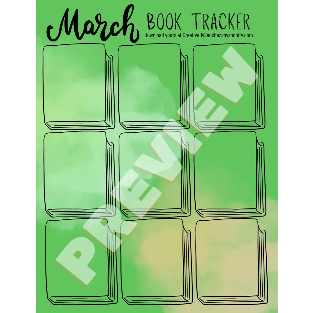 March Book Trackers - 9 Books - Book Tracker