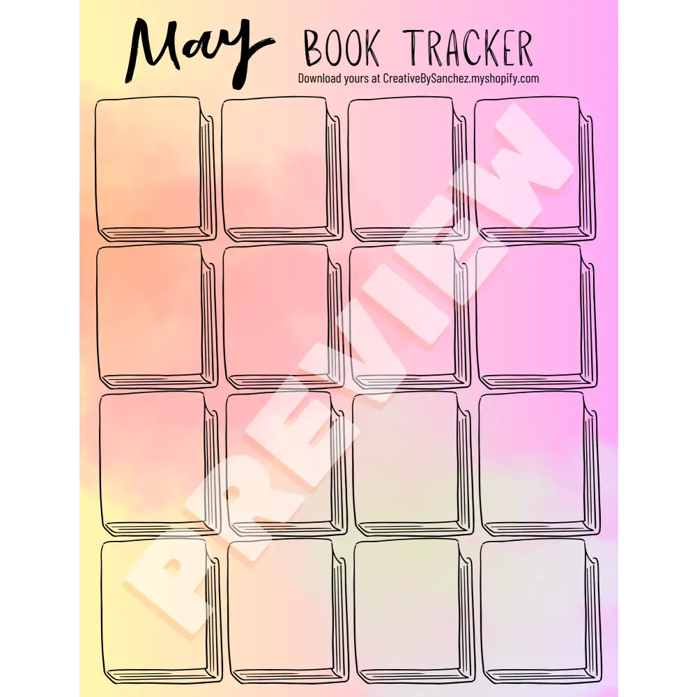 May Book Trackers - 16 Books - Book Tracker