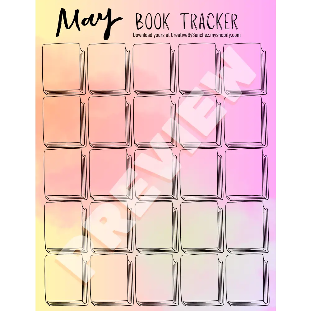 May Book Trackers - 25 Books - Book Tracker