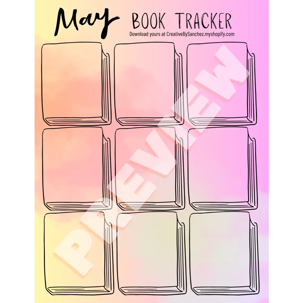 May Book Trackers - 9 Books - Book Tracker