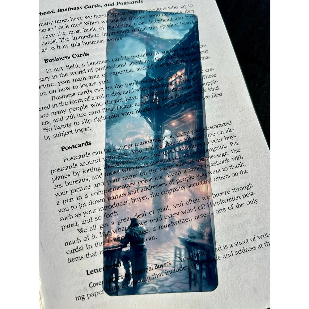 Medieval Tavern Bookmark – Cozy Fantasy Inn with Magical Lighting | Glowing Bioluminescent Art for DnD & Fantasy Book