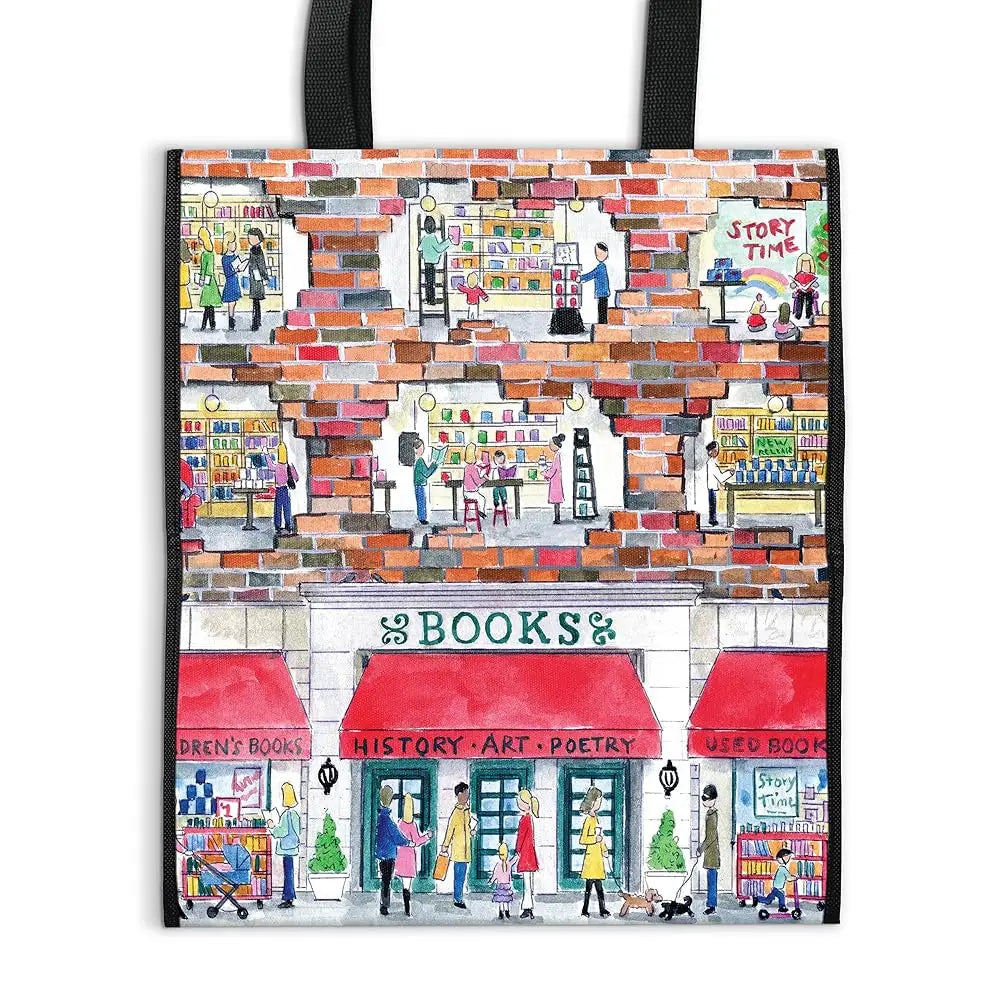Michael Storrings A Day at the Bookstore Reusable Tote by Galison Michael Storrings - Tote Bag