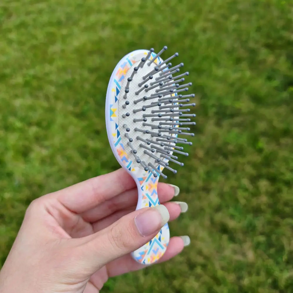 Mini Hairbrush with Summer-Themed Print – A Book Lover’s Essential - Hair Accessories