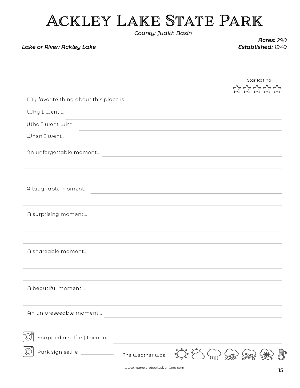 Montana State Parks - Adventure Planning Journal