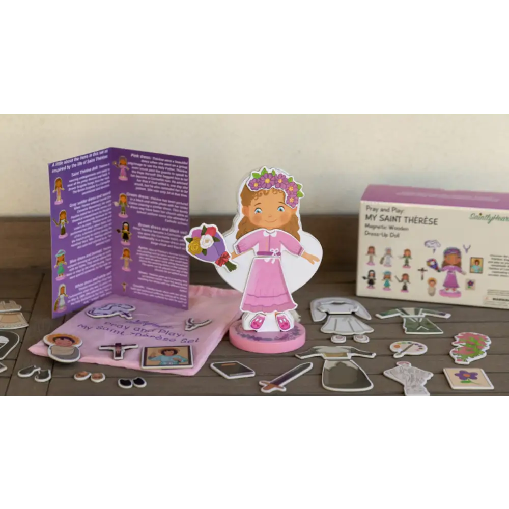 My Saint Thérèse A magnetic wooden dress up doll set