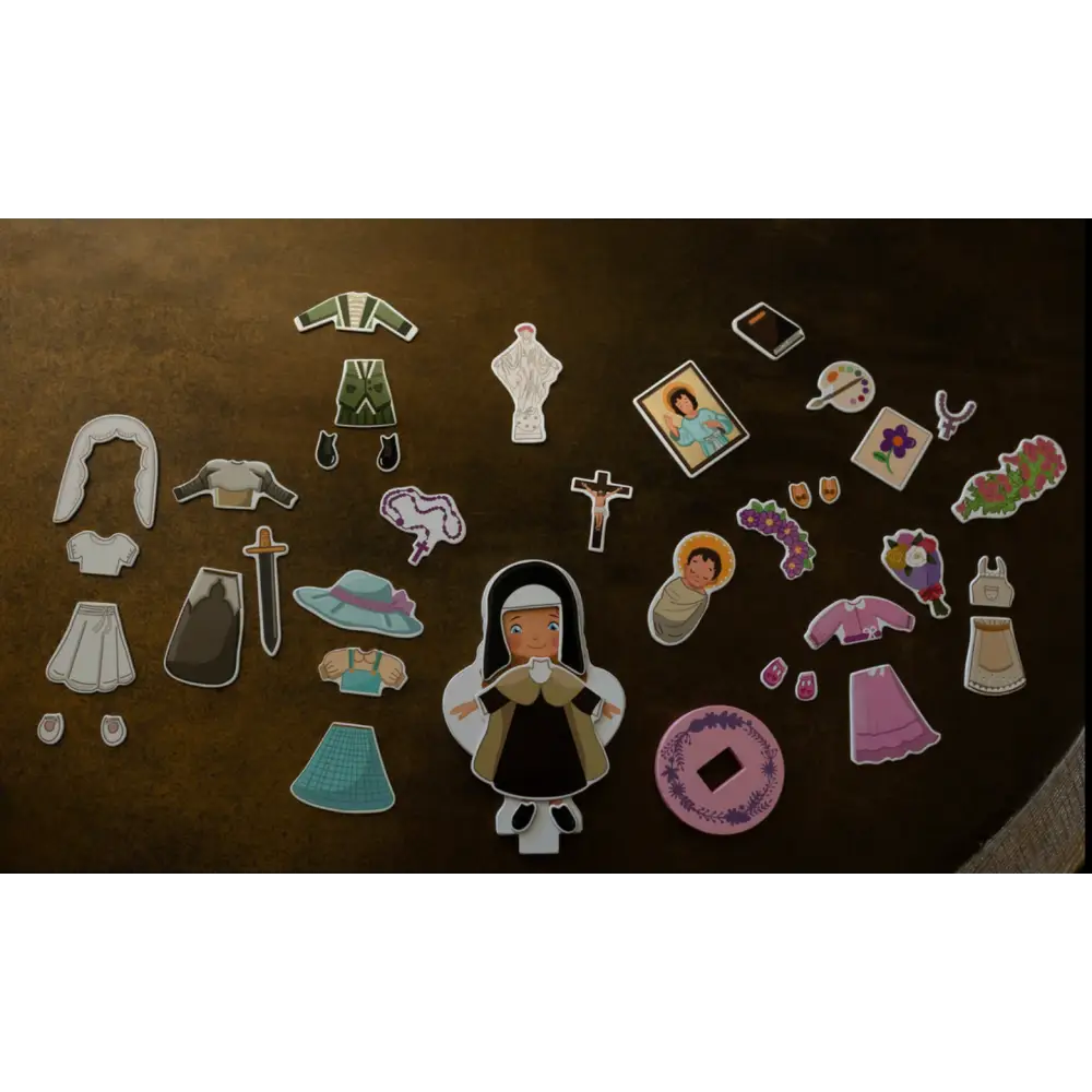 My Saint Thérèse A magnetic wooden dress up doll set