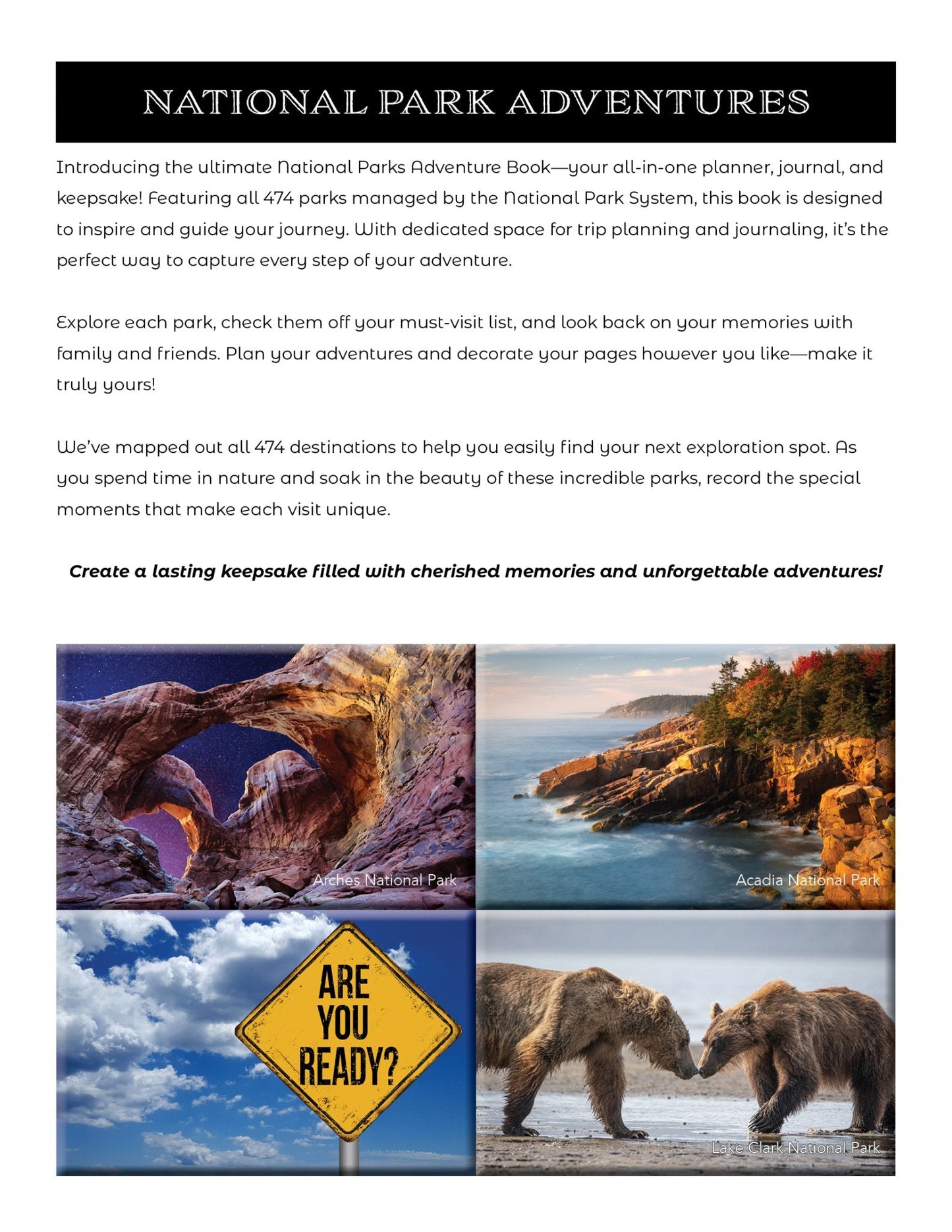 NEW - National Parks - Adventure Book