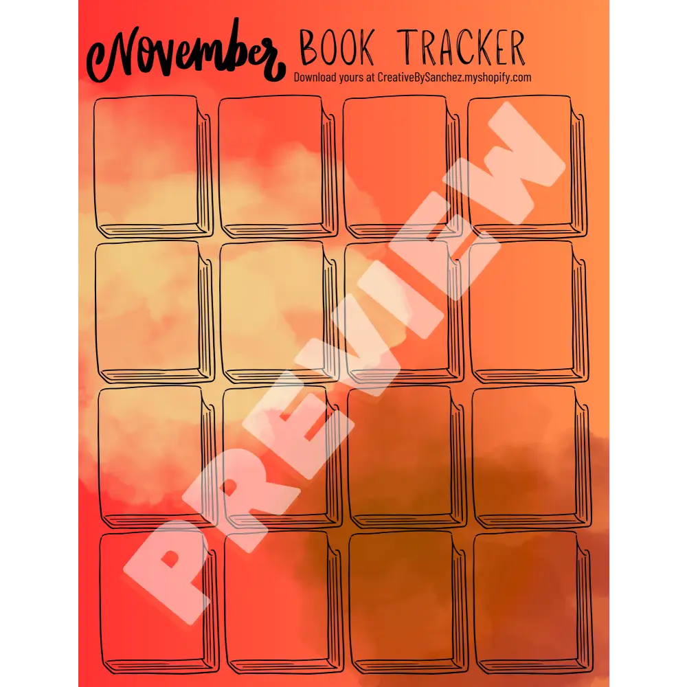 November Book Trackers - 16 Books - Book Tracker