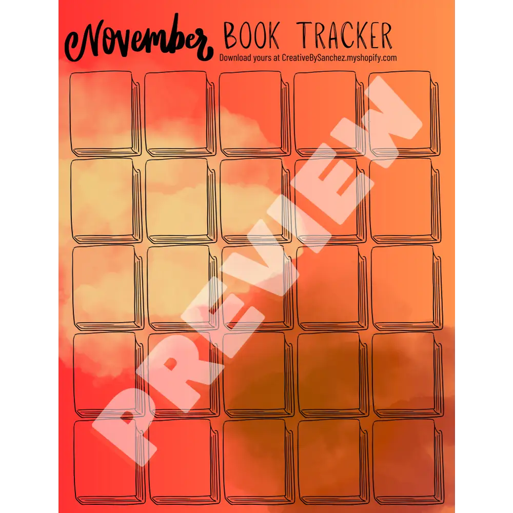 November Book Trackers - 25 Books - Book Tracker