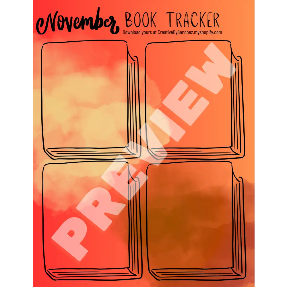 November Book Trackers - 4 Books - Book Tracker
