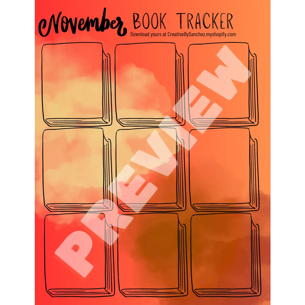 November Book Trackers - 9 Books - Book Tracker