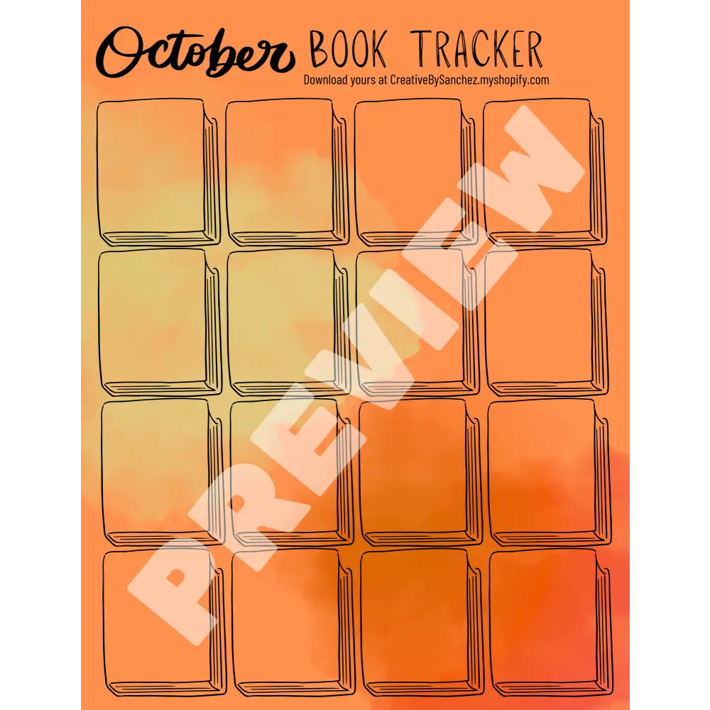 October Book Trackers - 16 Books - Book Tracker
